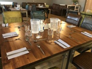 Image of dining table at FoodCycle Aylesbury