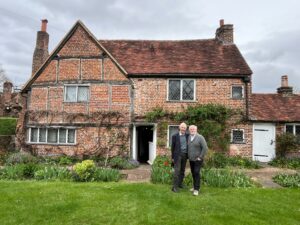 John Dugdale Bradley (Trustee) and Martin Gallagher (TCF CEO) in front on Milton's Cottage
