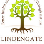 Lindengate text with a cartoon tree on top with bright green leaves