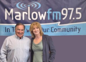 Mike Clare, Founder & President of The Clare Foundation with Sheila Docker, presenter at Marlow FM 97.5