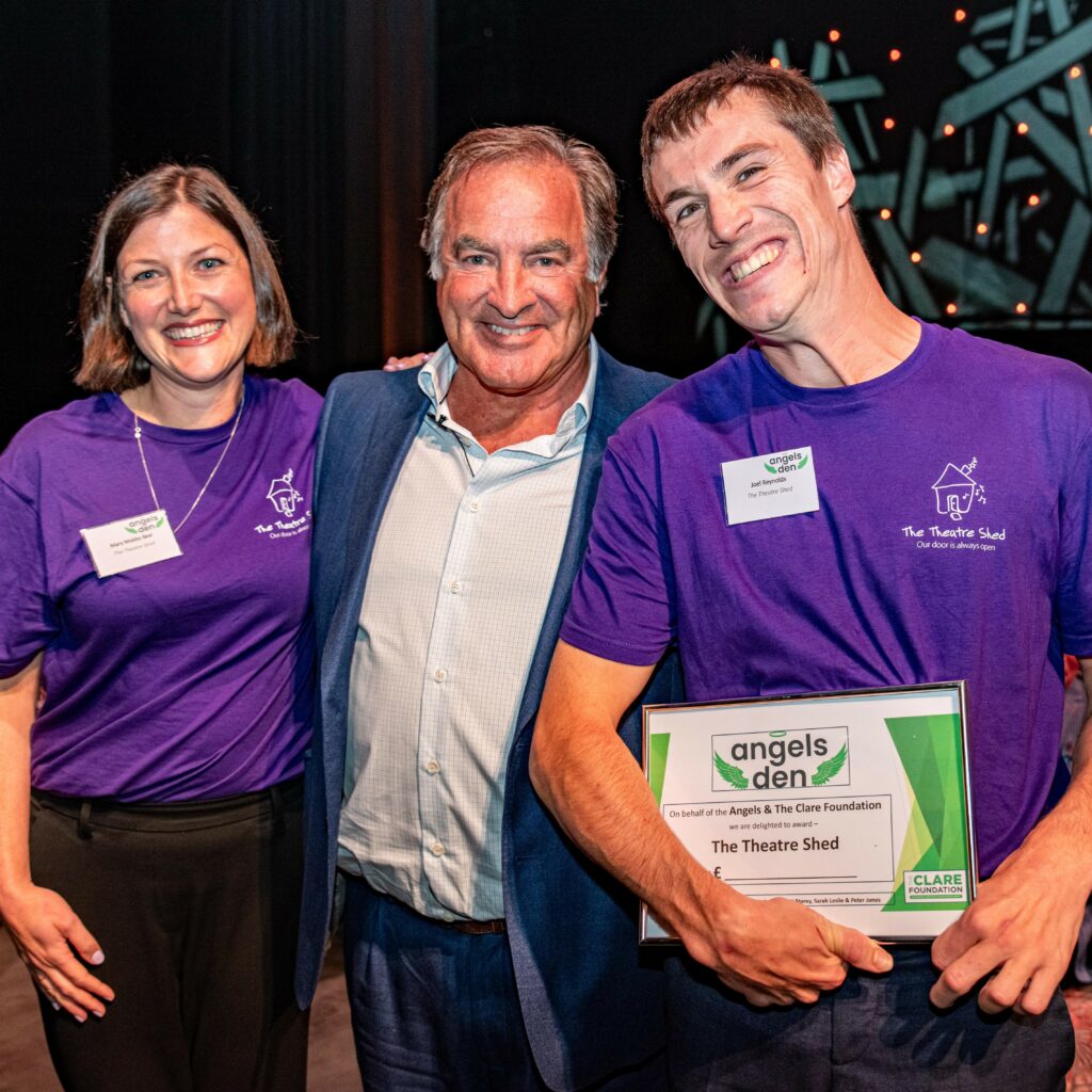 The Theatre Shed receiving their award from Mike Clare